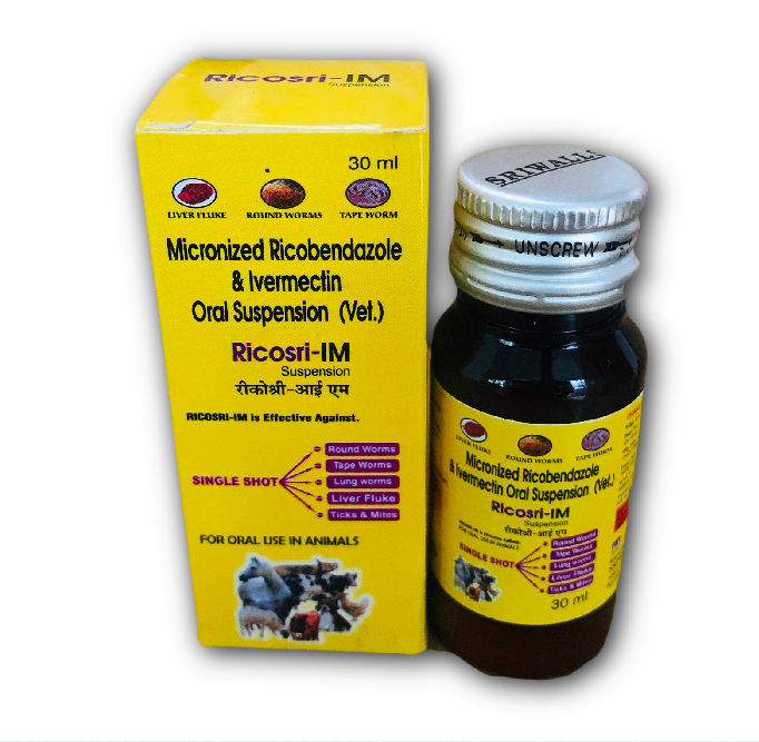Ricobendazole & Ivermectin Veterinary Liquid 30 ML